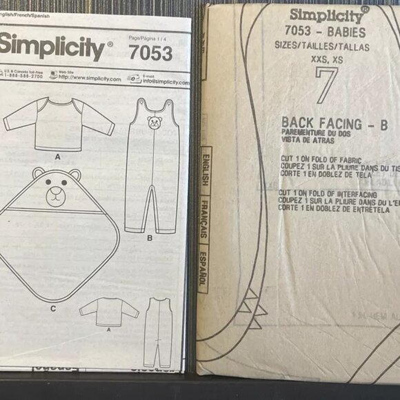 Simplicity 7053 Infant Romper & Blanket Sewing Pattern - Picture 3 of 4